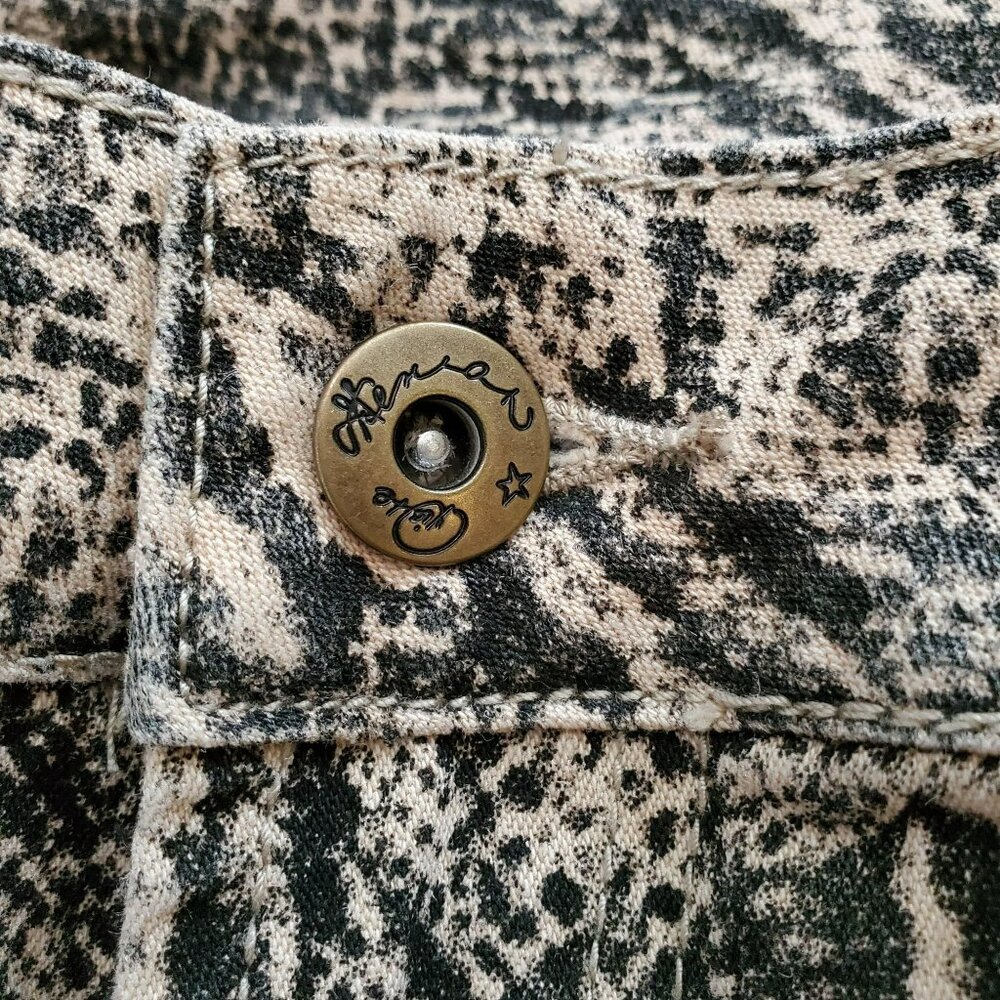 DG2 Diane Gilman Jeans Size 8 Snake Animal Print Pants Beige Black - Picture 7 of 7